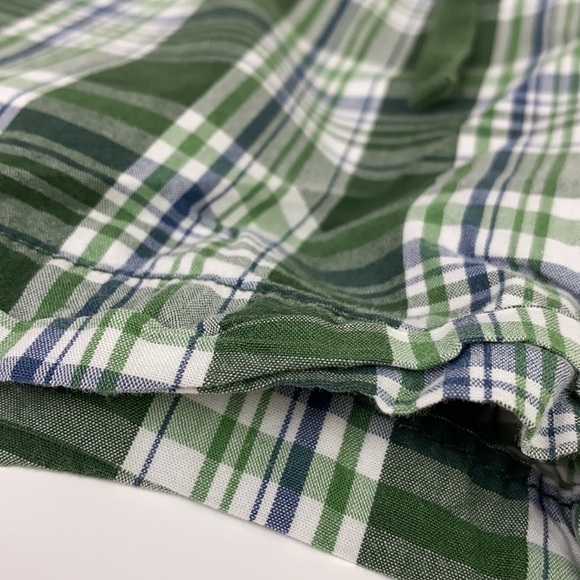 100% cotton plaid Green white Bermuda hiking shorts size 18 - Picture 11 of 16